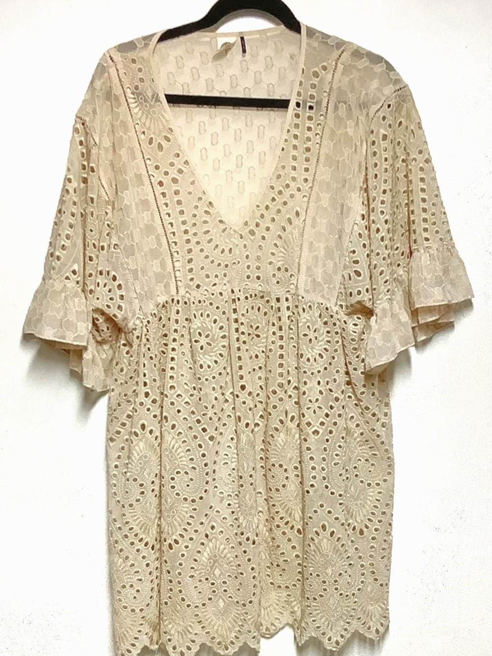 New Anthropologie Akemi+Kin Eyelet Blush Pink Swing Babydoll Style Dress Sz 4 - Picture 5 of 8